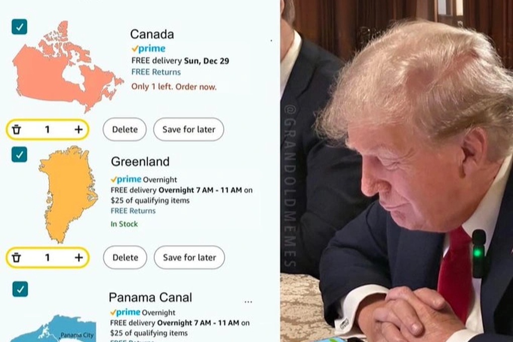 Con trai ông Trump đăng ảnh cha mua Canada, Greenland trên Amazon - 1